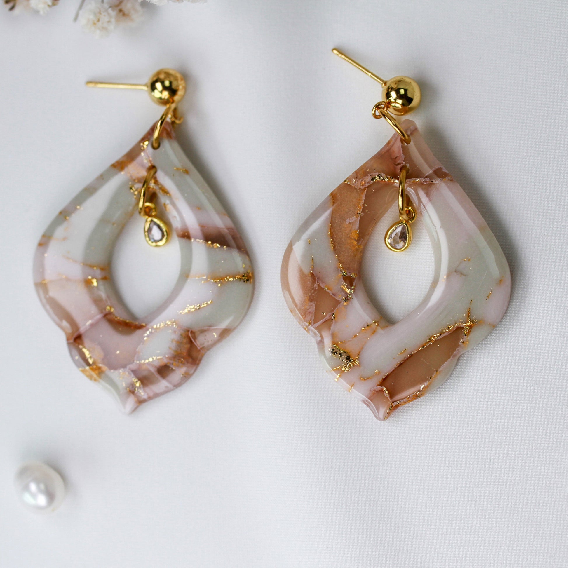 Nude Crystal Bloom – Ohrringe