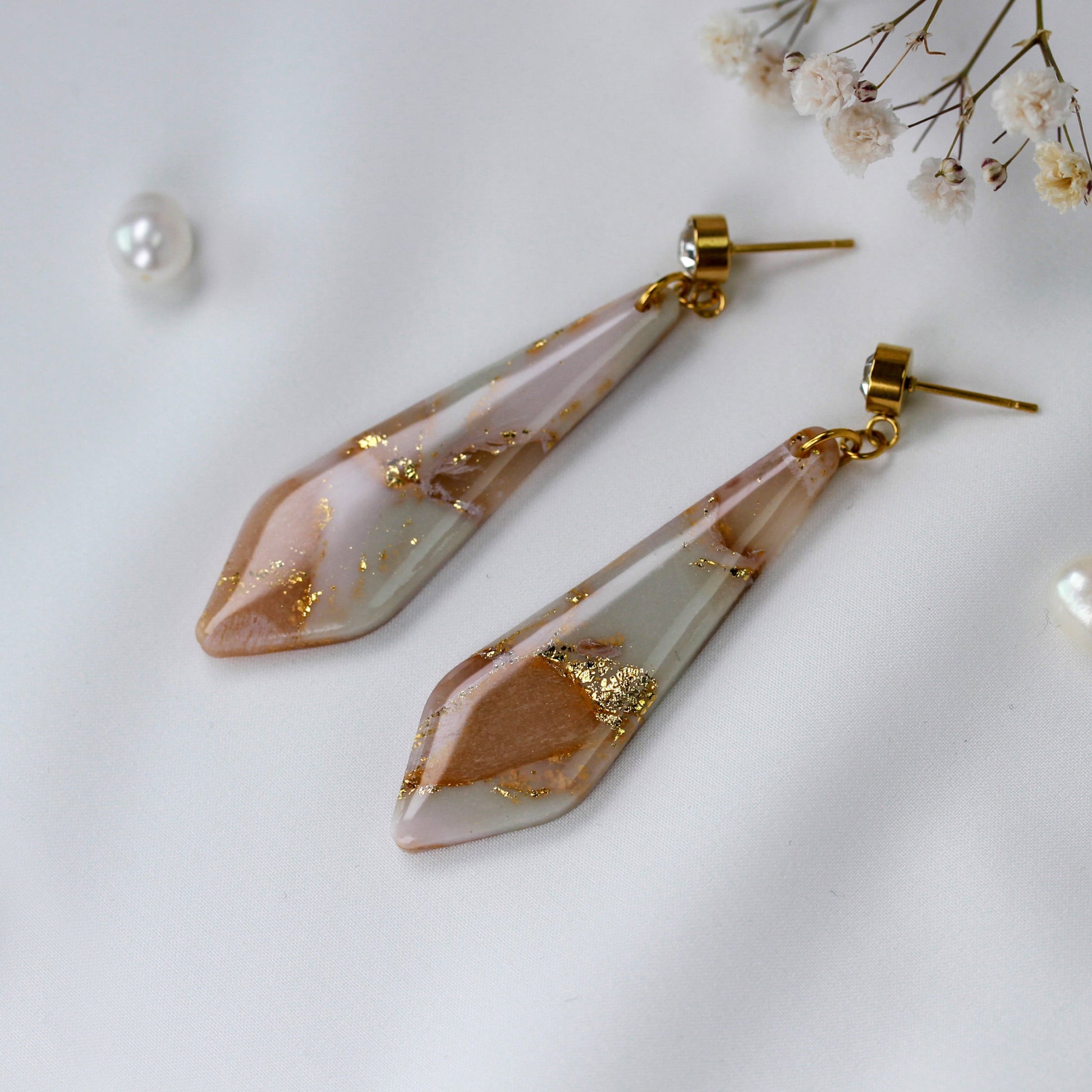 Golden Veil – Lange Statement Ohrringe