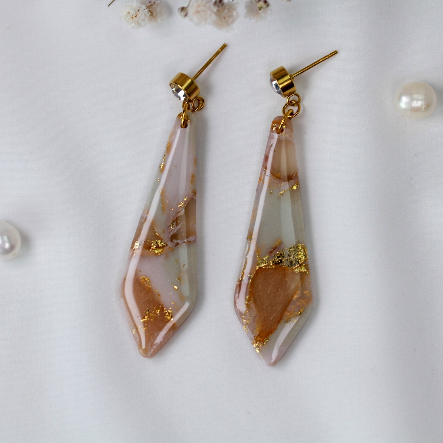 Golden Veil – Lange Statement Ohrringe