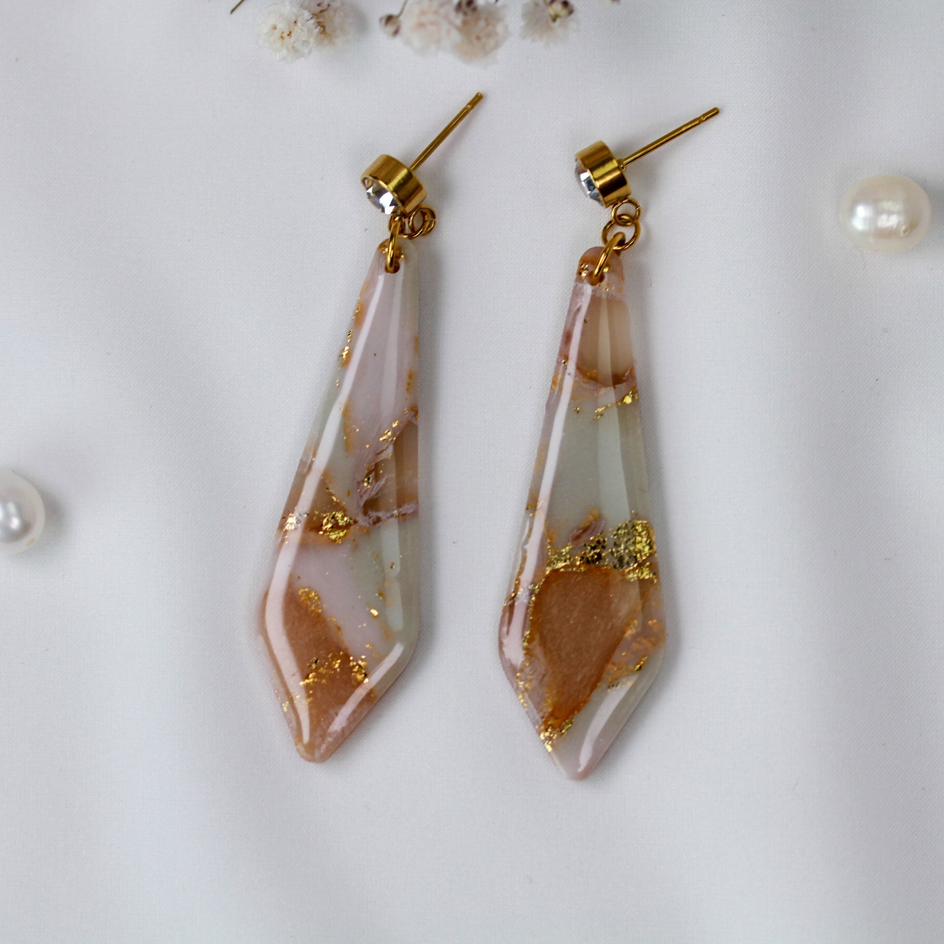 Golden Veil – Lange Statement Ohrringe