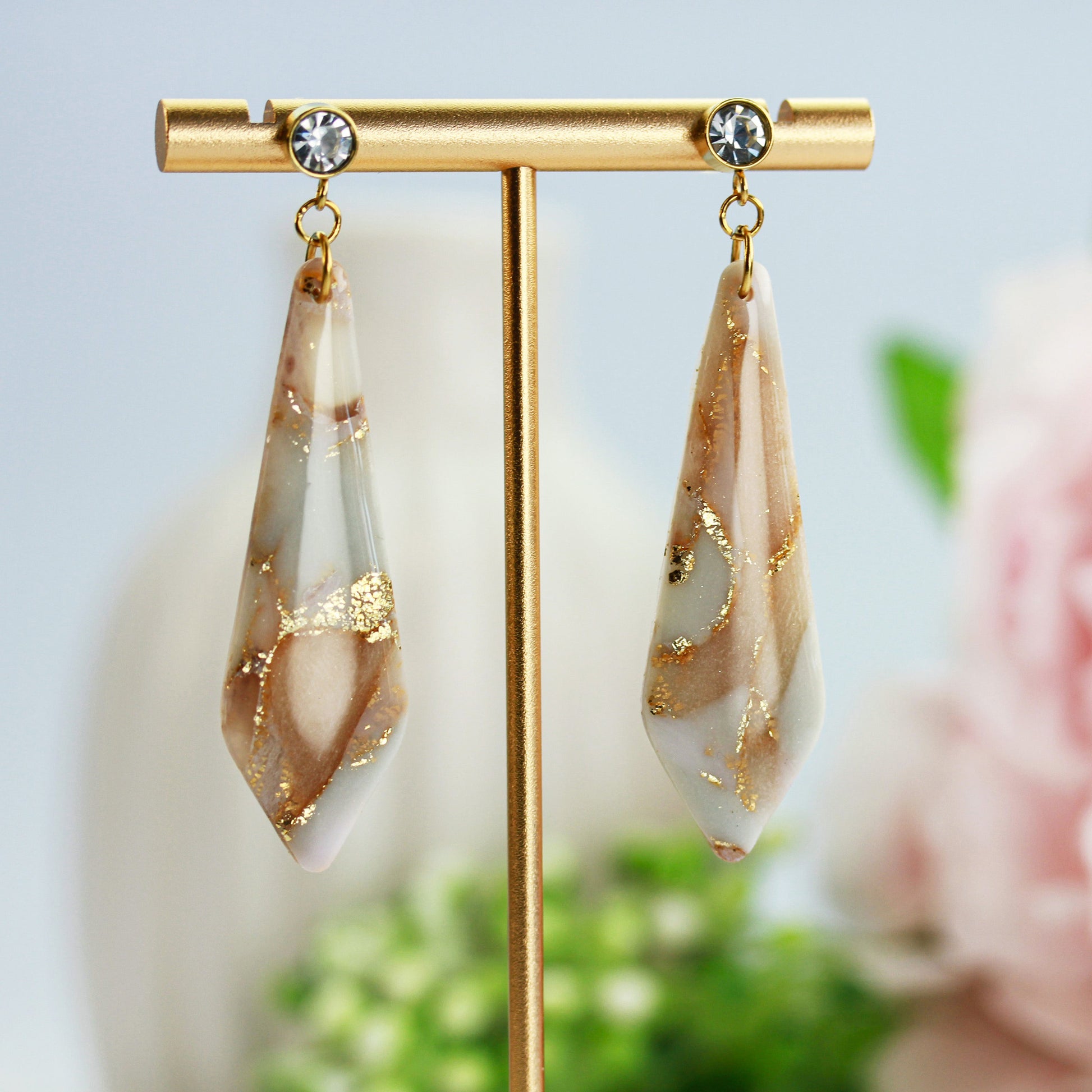 Golden Veil – Lange Statement Ohrringe
