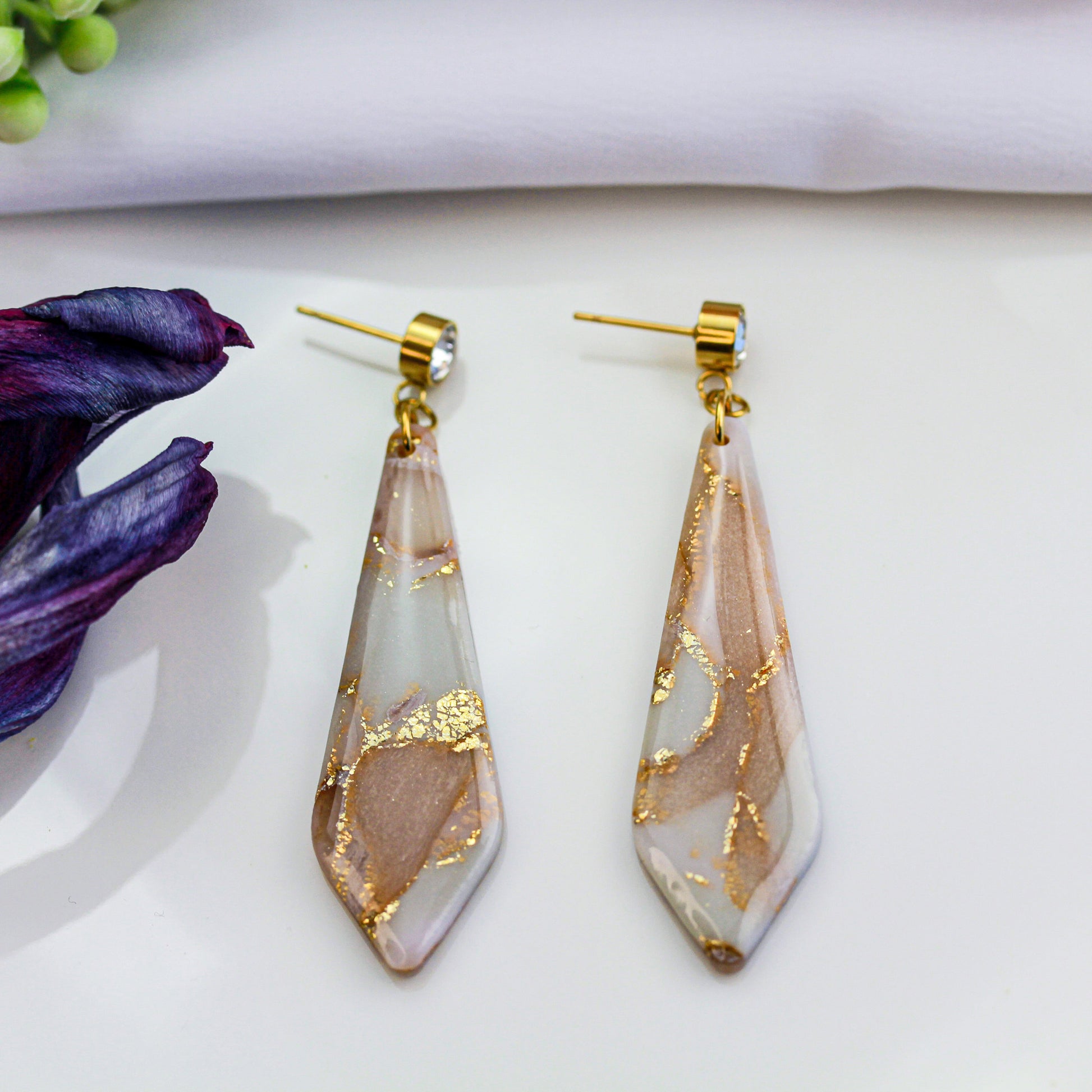 Golden Veil – Lange Statement Ohrringe