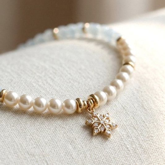 Aquamarine Snow Bloom – Halskette