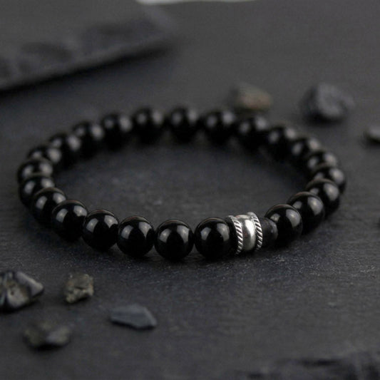 Black Beads Pure – Herrenarmband