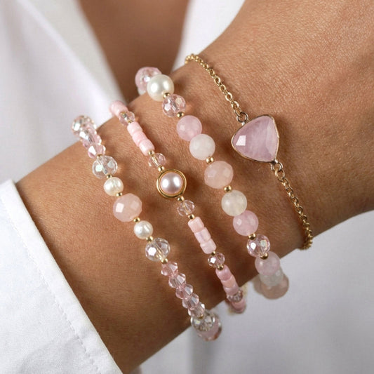 Rosé Pearl Veil – Armbandset