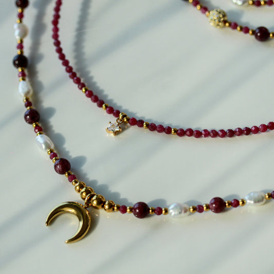 Moon Veil Garnet – Schmuckset