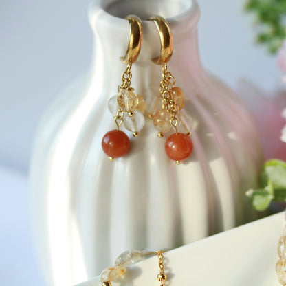 Sunstone Citrus Glow – 3-teiliges Schmuckset mit Citrin und Sonnenstein