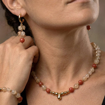Sunstone Citrus Glow – 3-teiliges Schmuckset mit Citrin und Sonnenstein