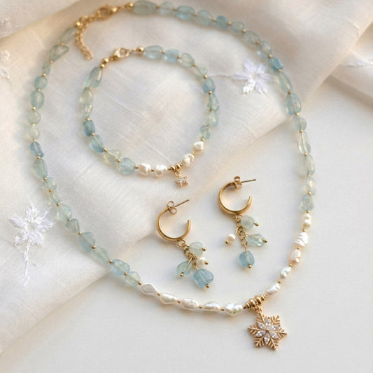 Aquamarine Pearl Spark – Schmuckset