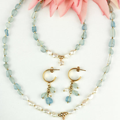 Aquamarine Pearl Spark – Schmuckset