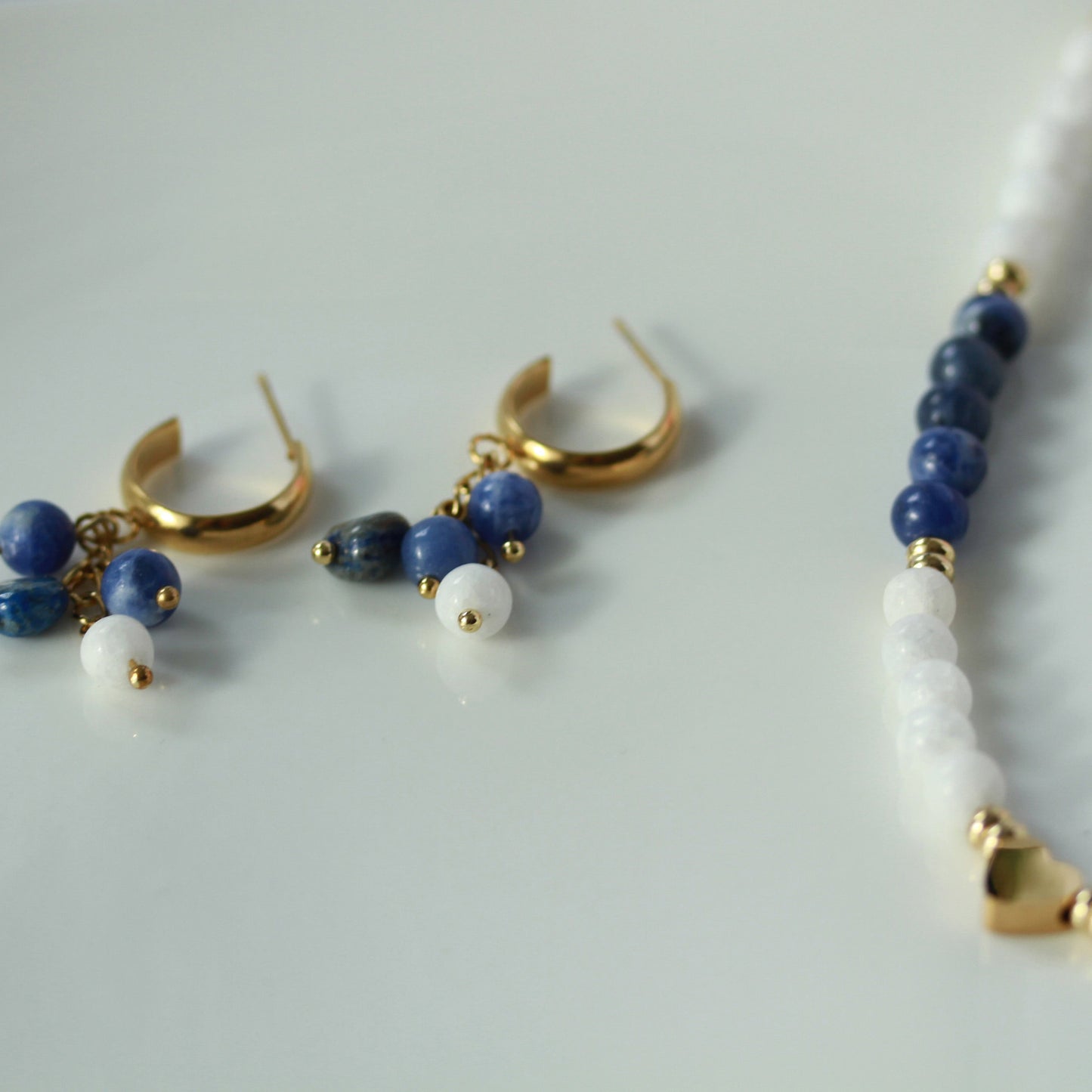 Midnight Lapis – Schmuckset mit Lapis und Muschelperlen