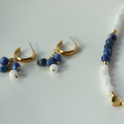 Midnight Lapis – Schmuckset mit Lapis und Muschelperlen