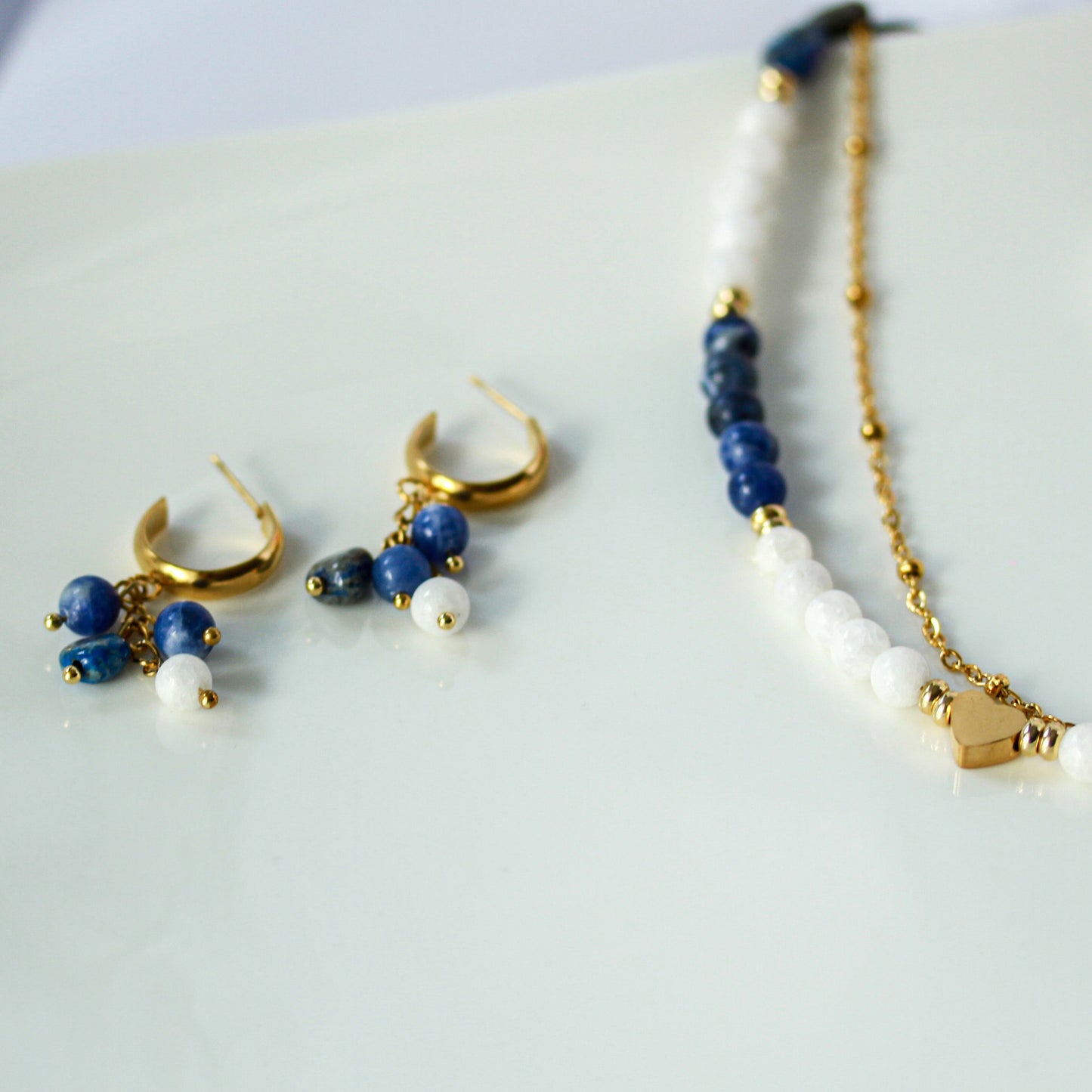 Midnight Lapis – Schmuckset mit Lapis und Muschelperlen