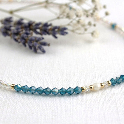 Blue Crystal Pearl – Halskette