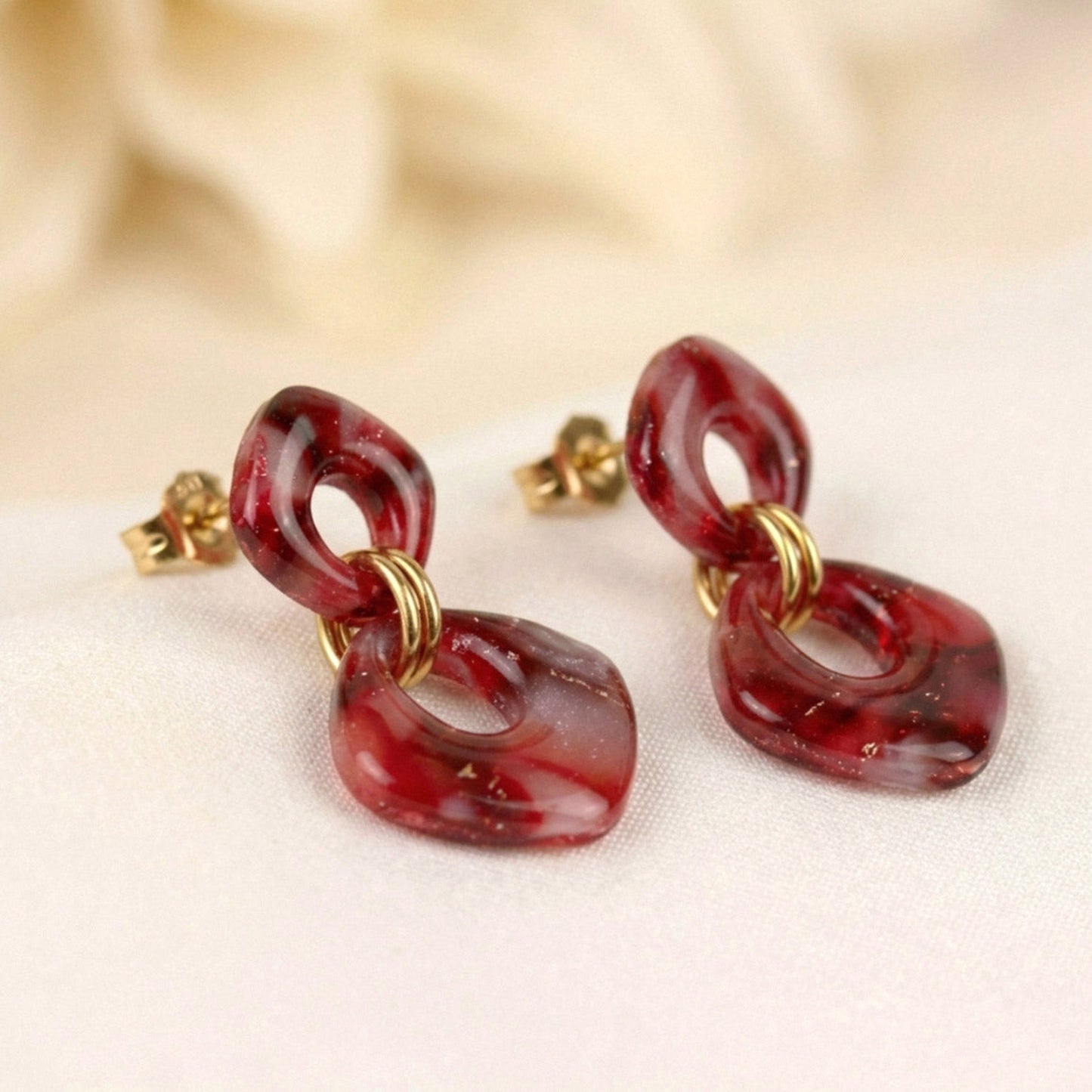 Little Marble Crimson – Ohrringe