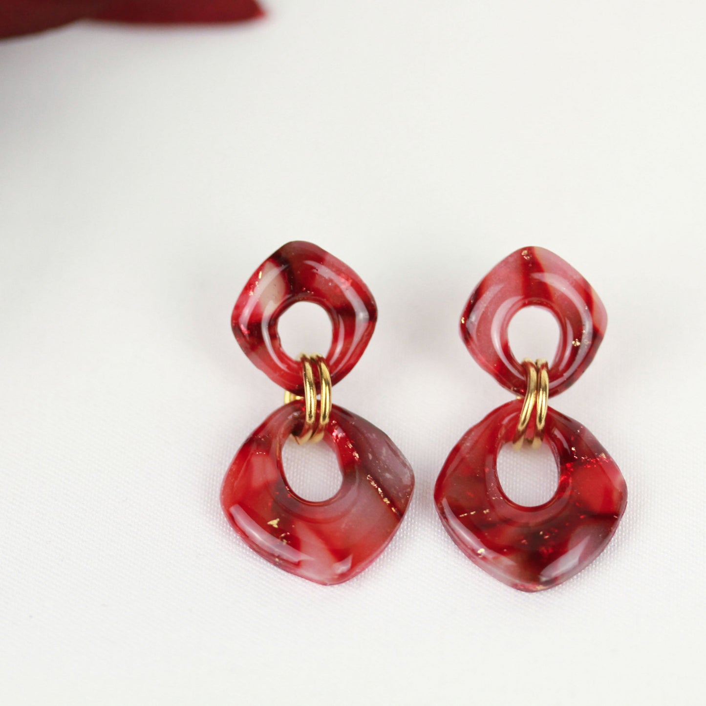 Little Marble Crimson – Ohrringe
