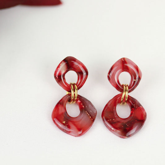 Little Marble Crimson – Ohrringe