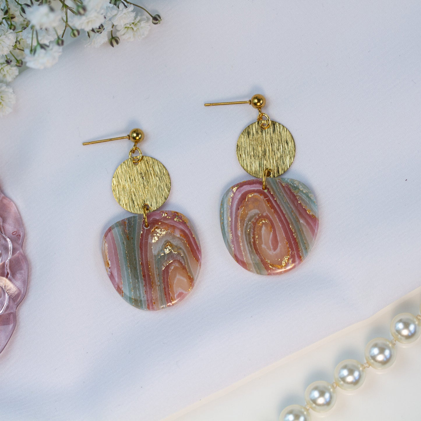 Rose Gilded Marble – Ohrringe