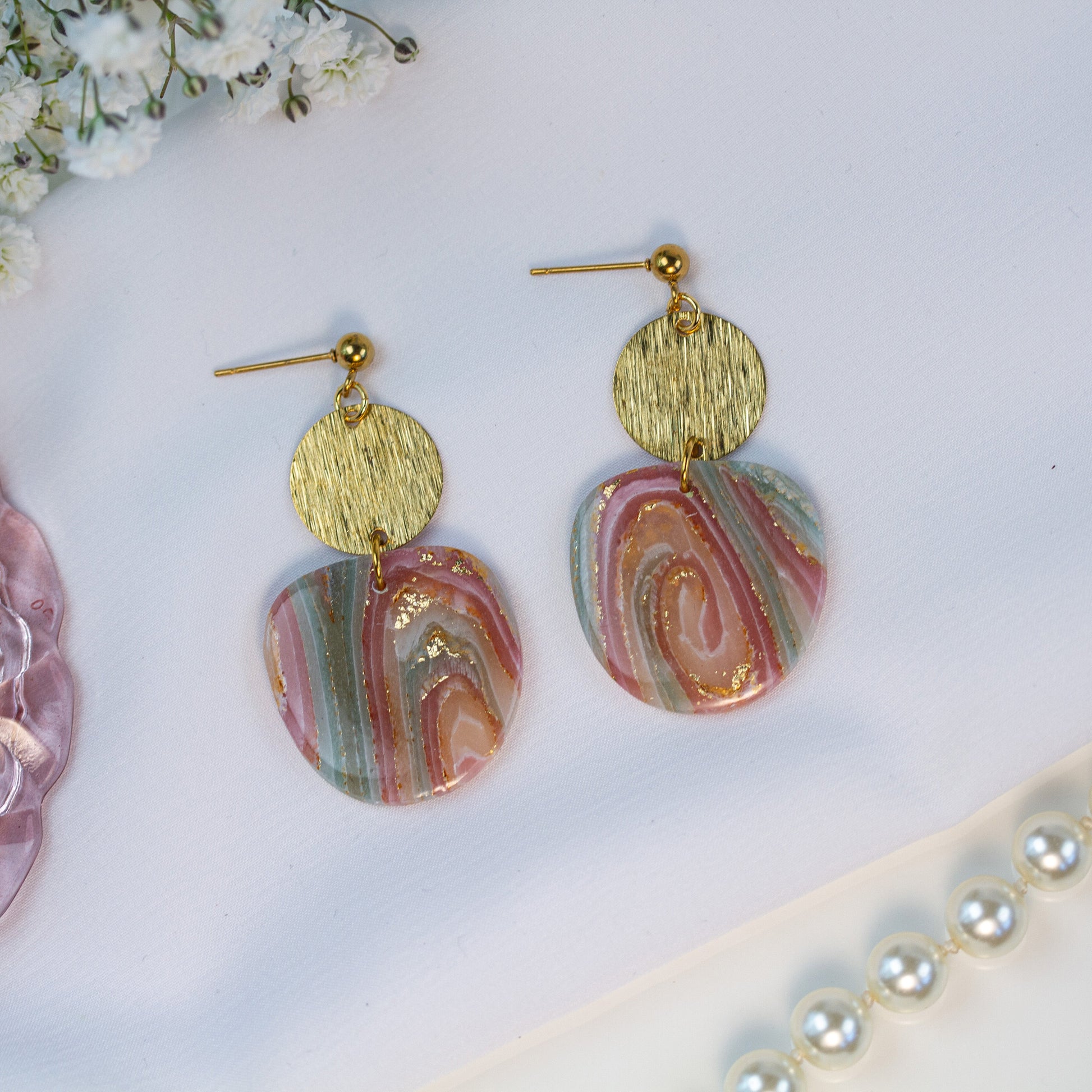 Rose Gilded Marble – Ohrringe