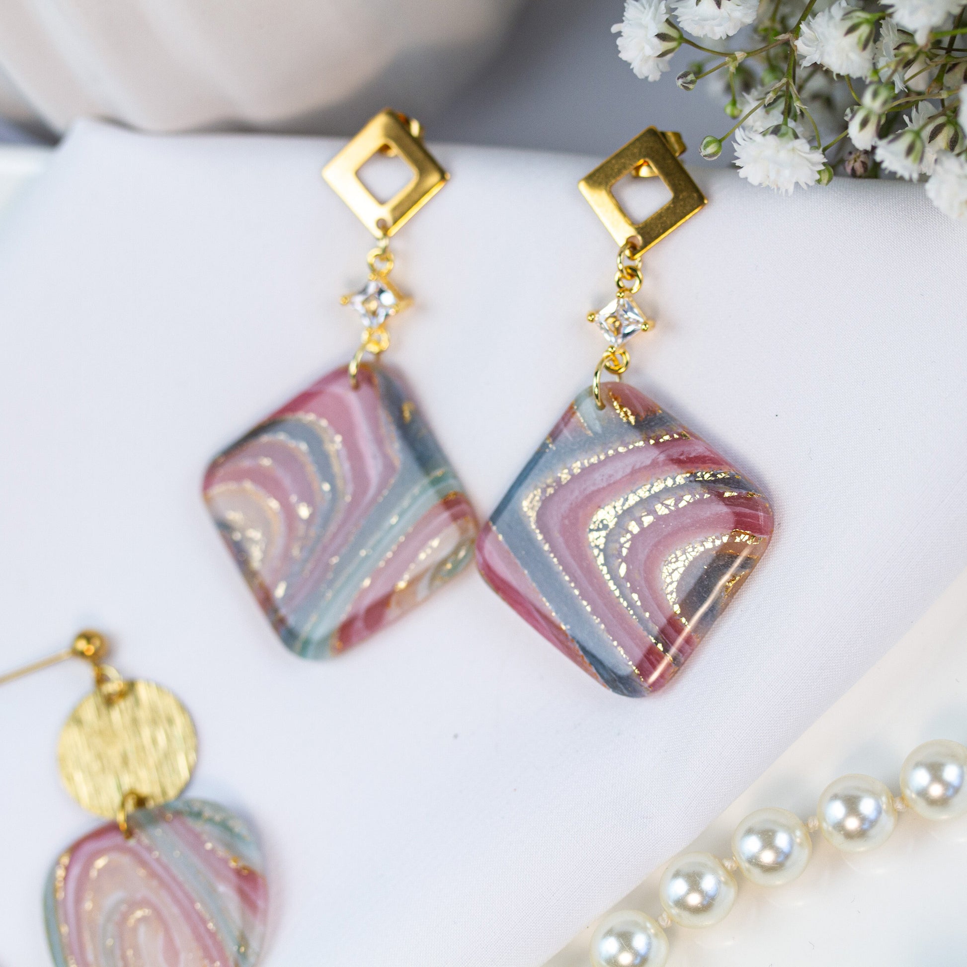 Rose Gilded Marble – Ohrringe