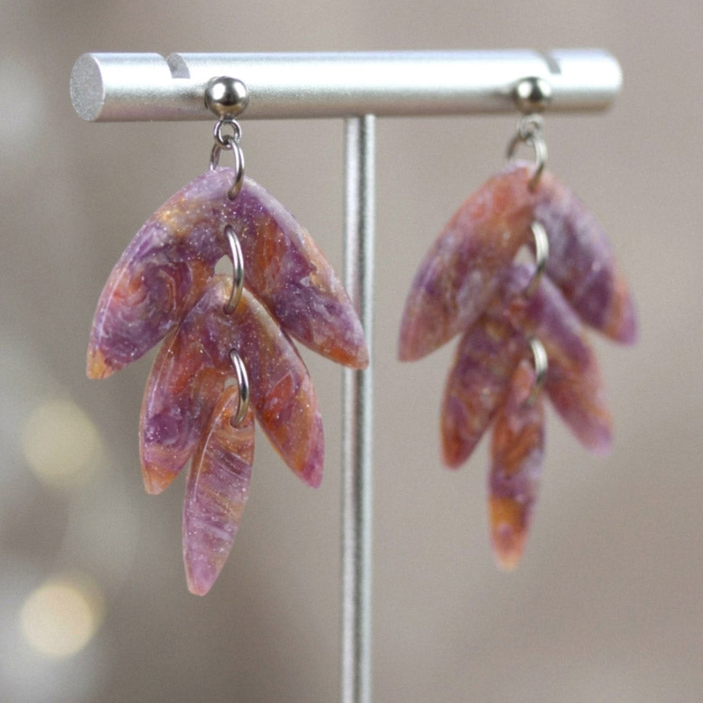 Lilac Lemon Marble – Ohrringe