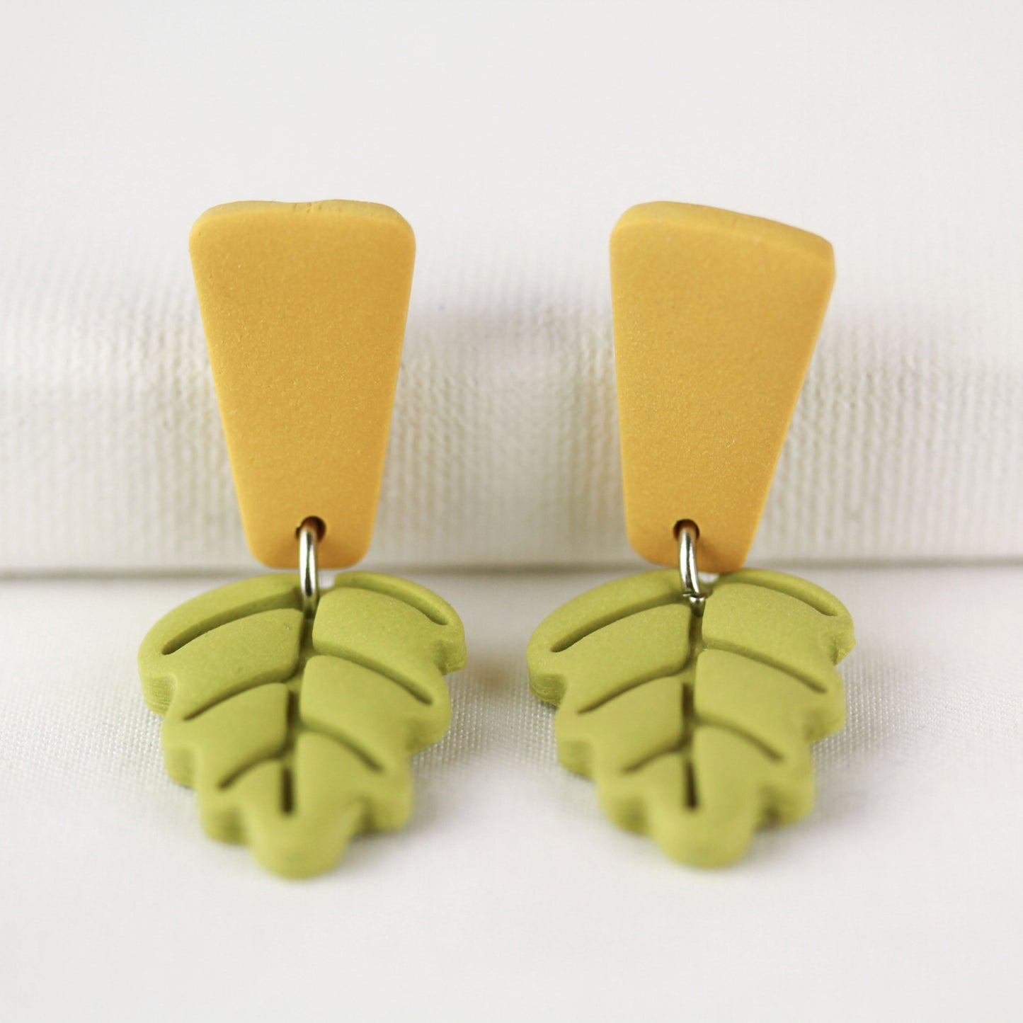 Golden Green Leaf - Ohrringe