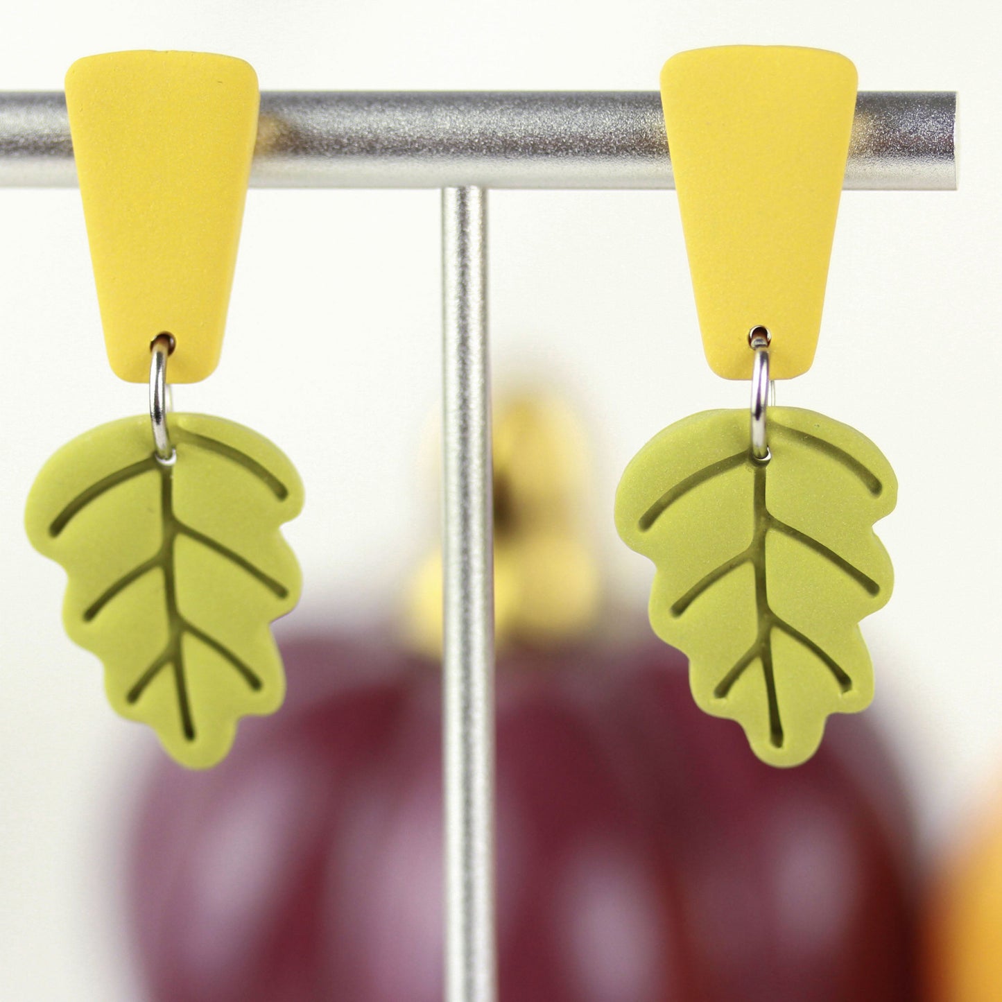 Golden Green Leaf - Ohrringe