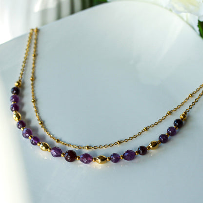 Amethyst – Violette Naturstein-Halskette