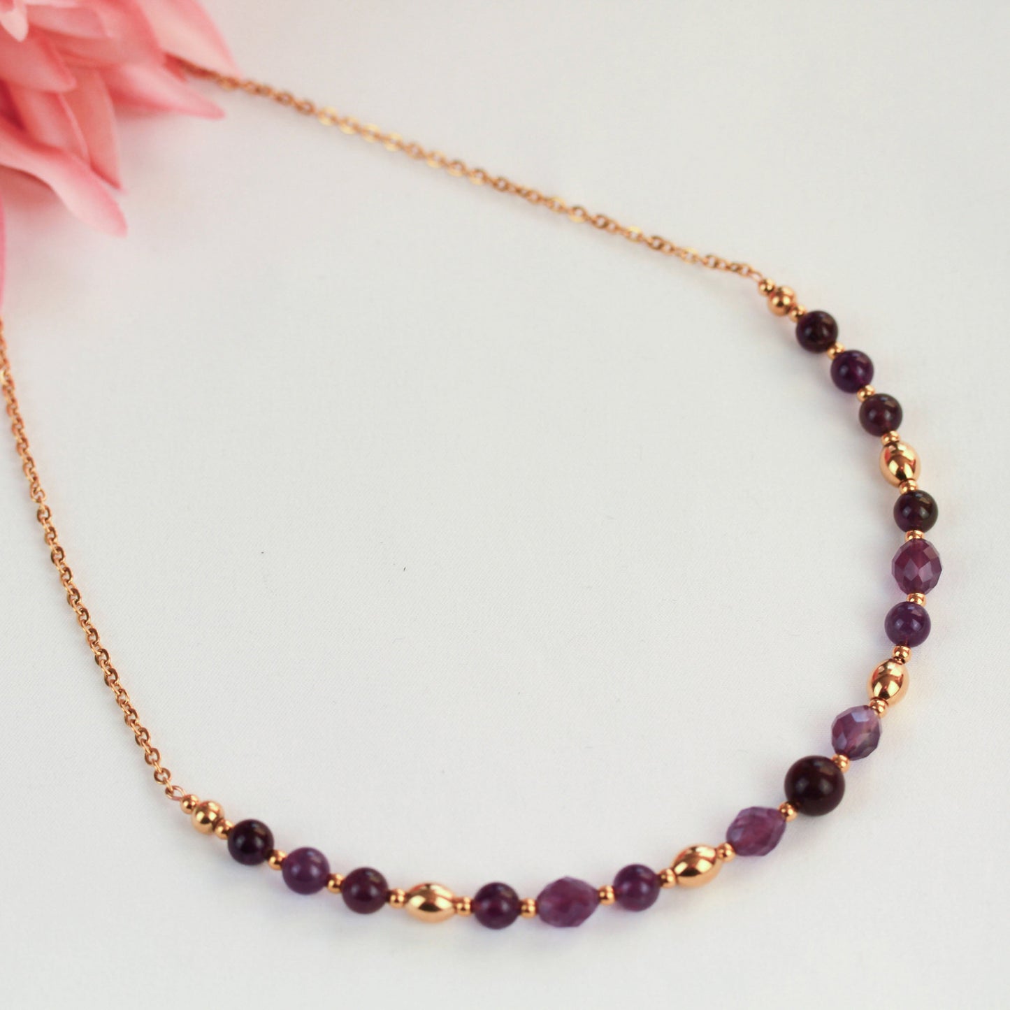 Amethyst – Violette Naturstein-Halskette