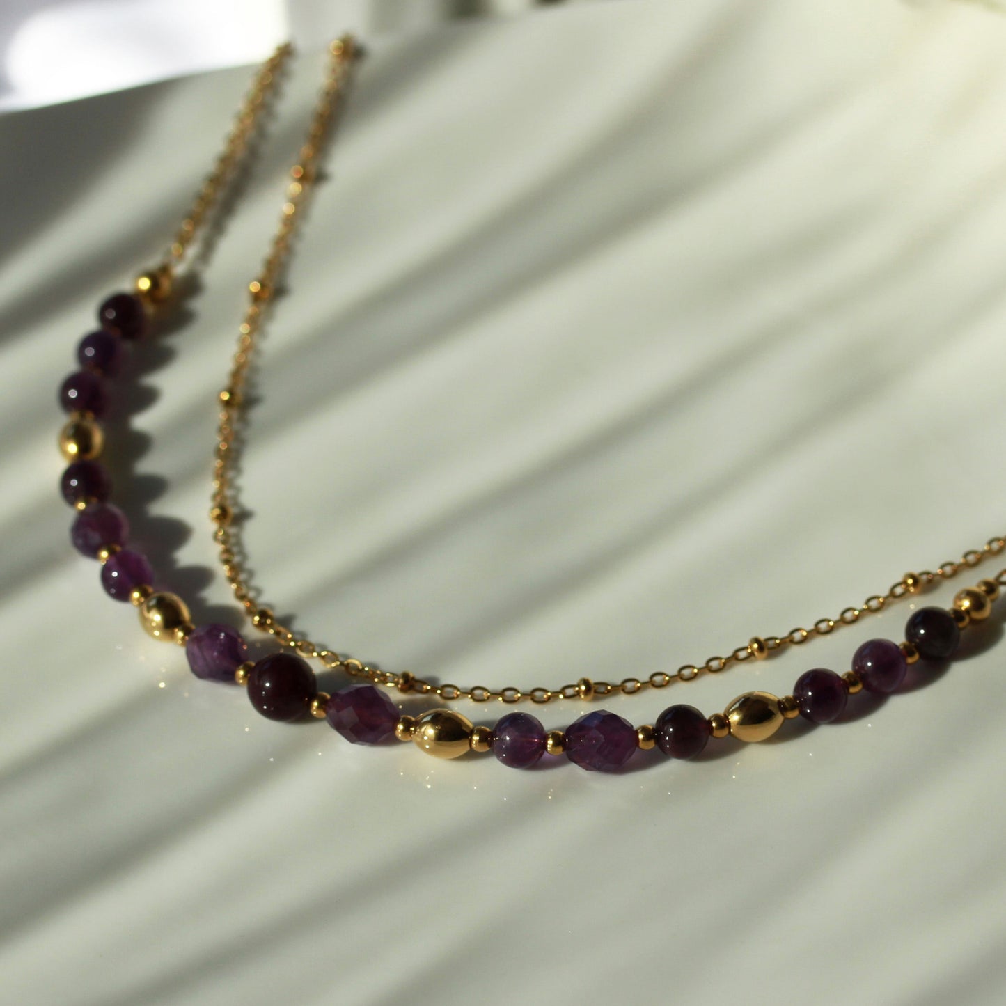 Amethyst – Violette Naturstein-Halskette