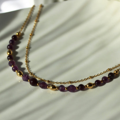 Amethyst – Violette Naturstein-Halskette