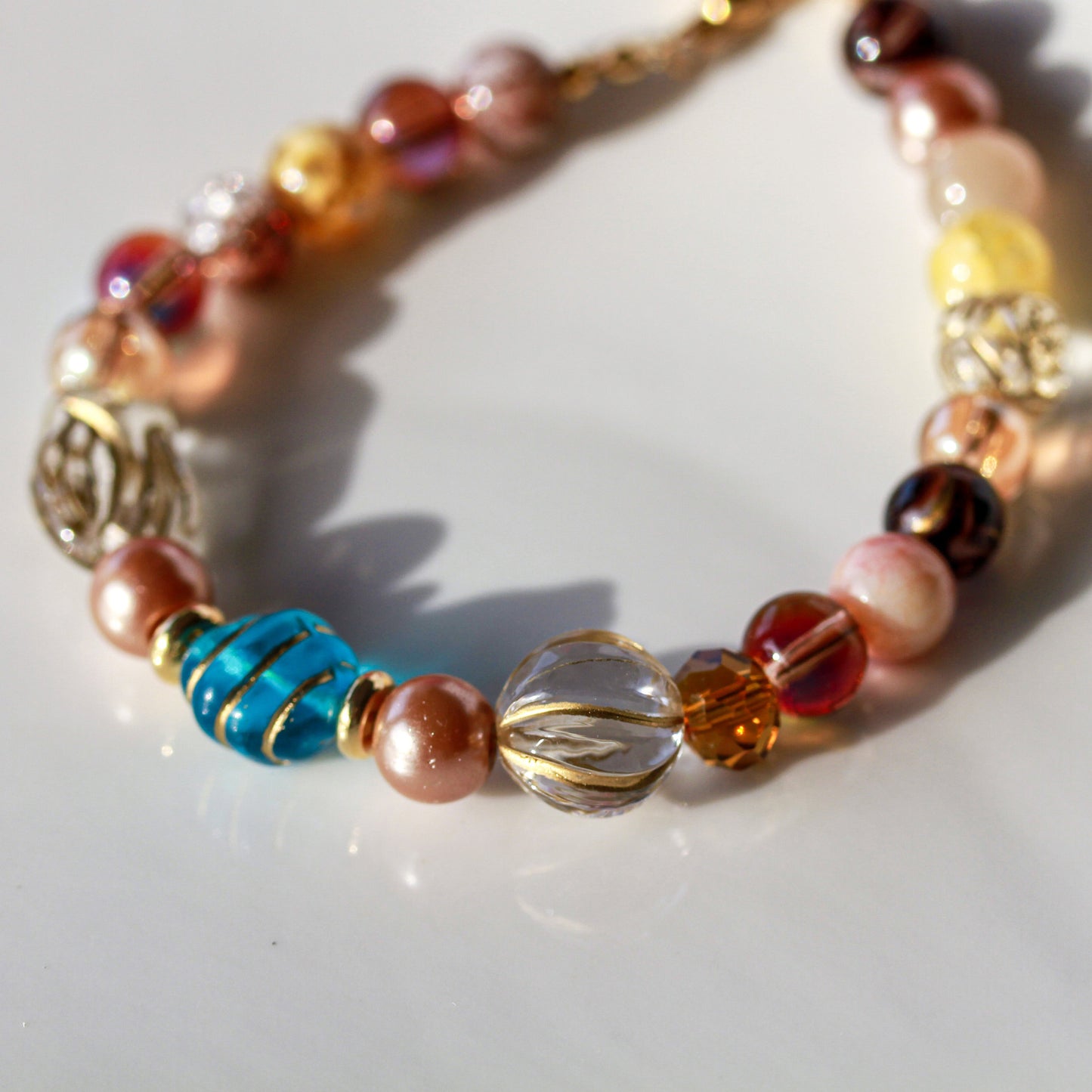 Golden Crystal Glow – Armband