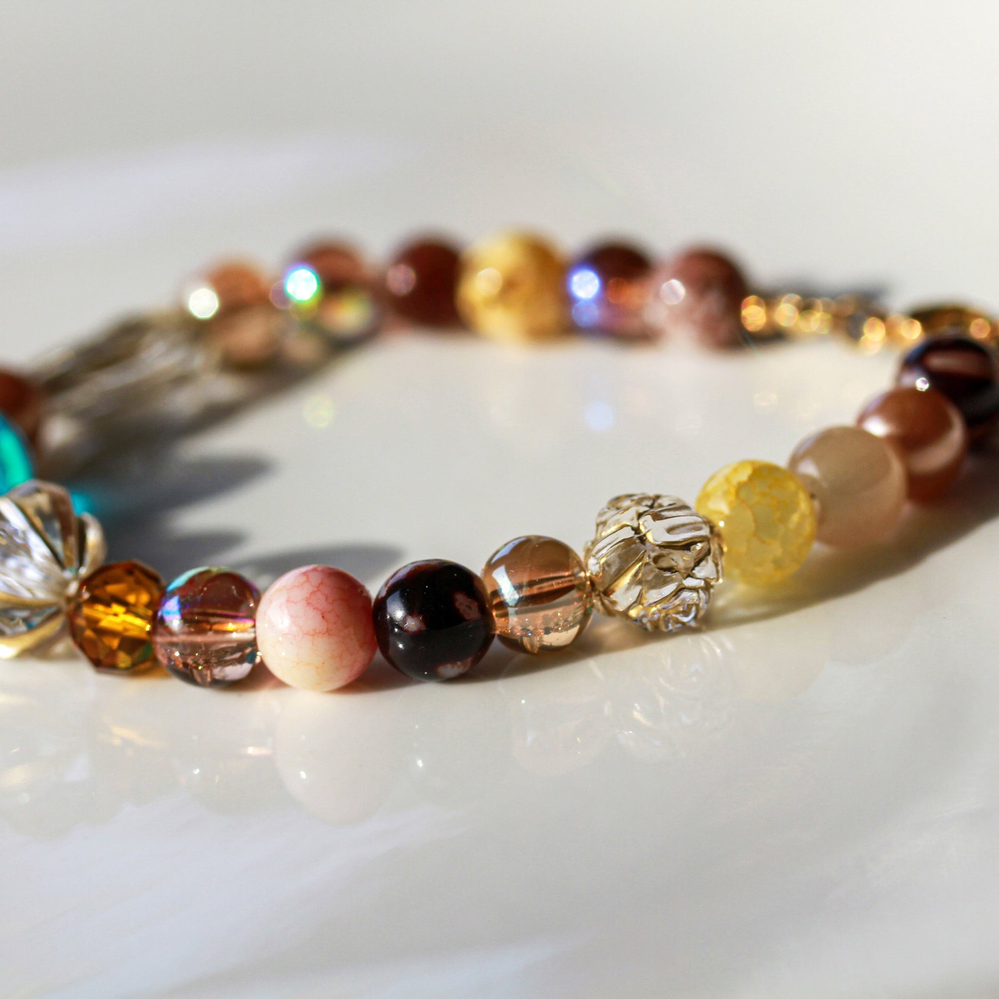 Golden Crystal Glow – Armband