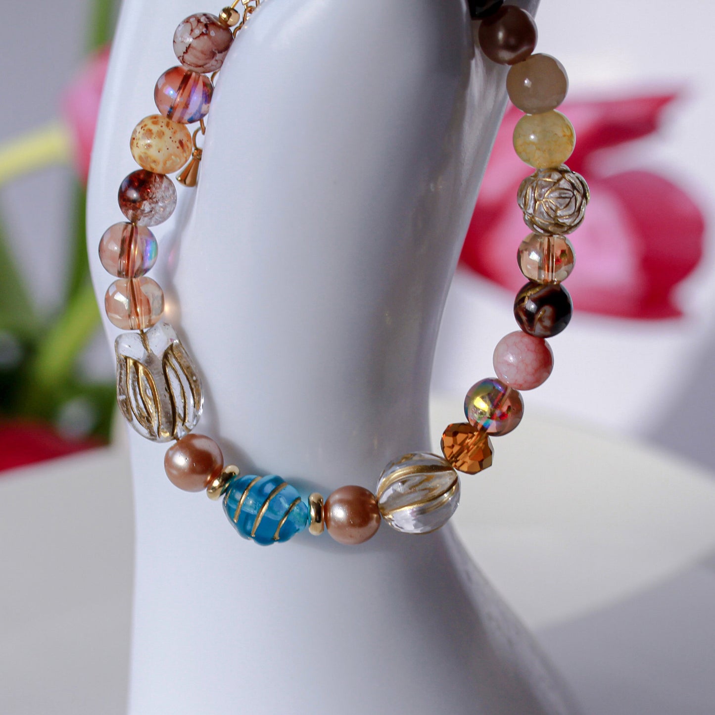 Golden Crystal Glow – Armband