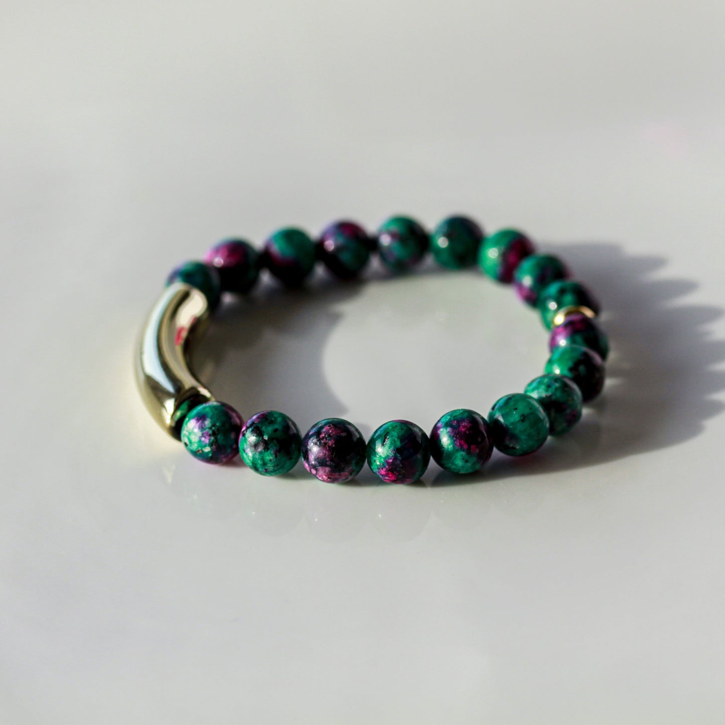 Ruby Zoisite Classic – Natursteinarmband in Grün und Pink
