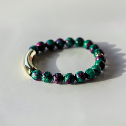 Ruby Zoisite Classic – Natursteinarmband in Grün und Pink