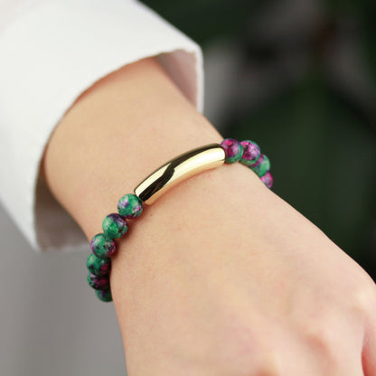 Ruby Zoisite Classic – Natursteinarmband in Grün und Pink