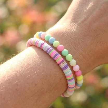 Pastel Dream – Katsuki 2er-Armbandset in Regenbogen-Pastell
