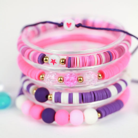 Sweet Heart Berry – Katsuki 4er-Armbandset mit Herz und Kristallperlen