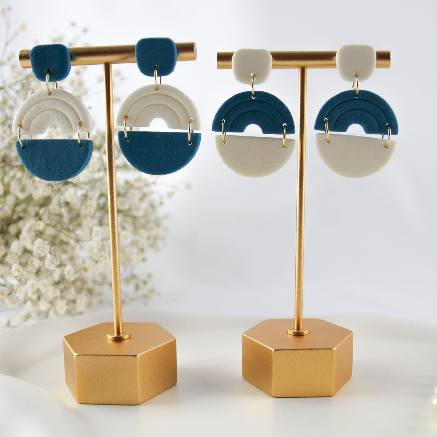 Blue White Arc – Ohrringe