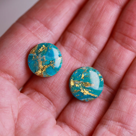 Turquoise Gold Dot – Ohrstecker