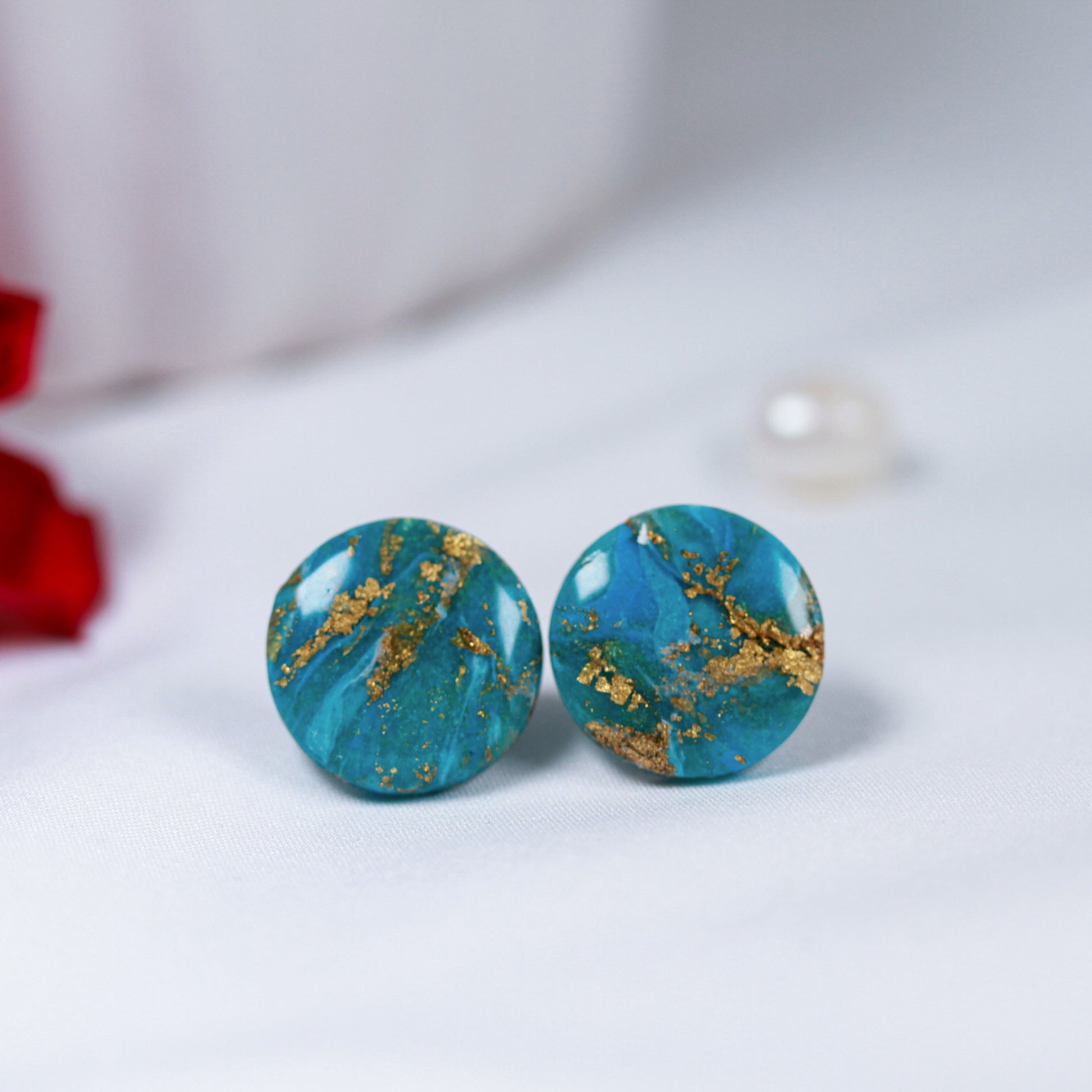 Turquoise Gold Dot – Ohrstecker