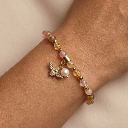 Golden Honey Bee – Citrin- & Sonnenstein-Armband