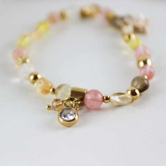 Citrine Sunstone Clear Quartz – Armband