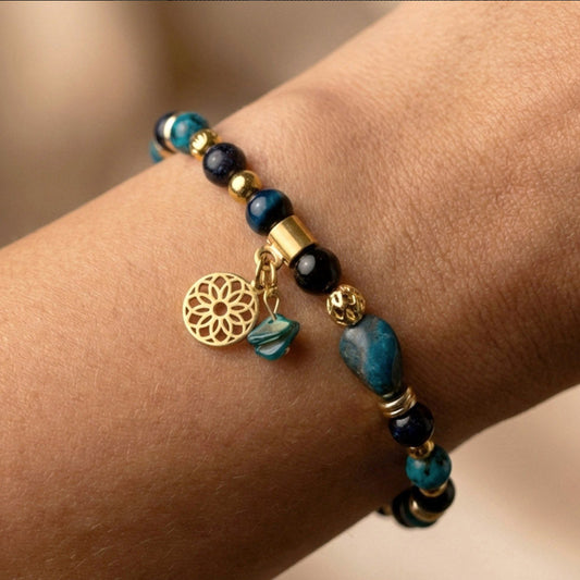 Blue Apatite Onyx - Armband