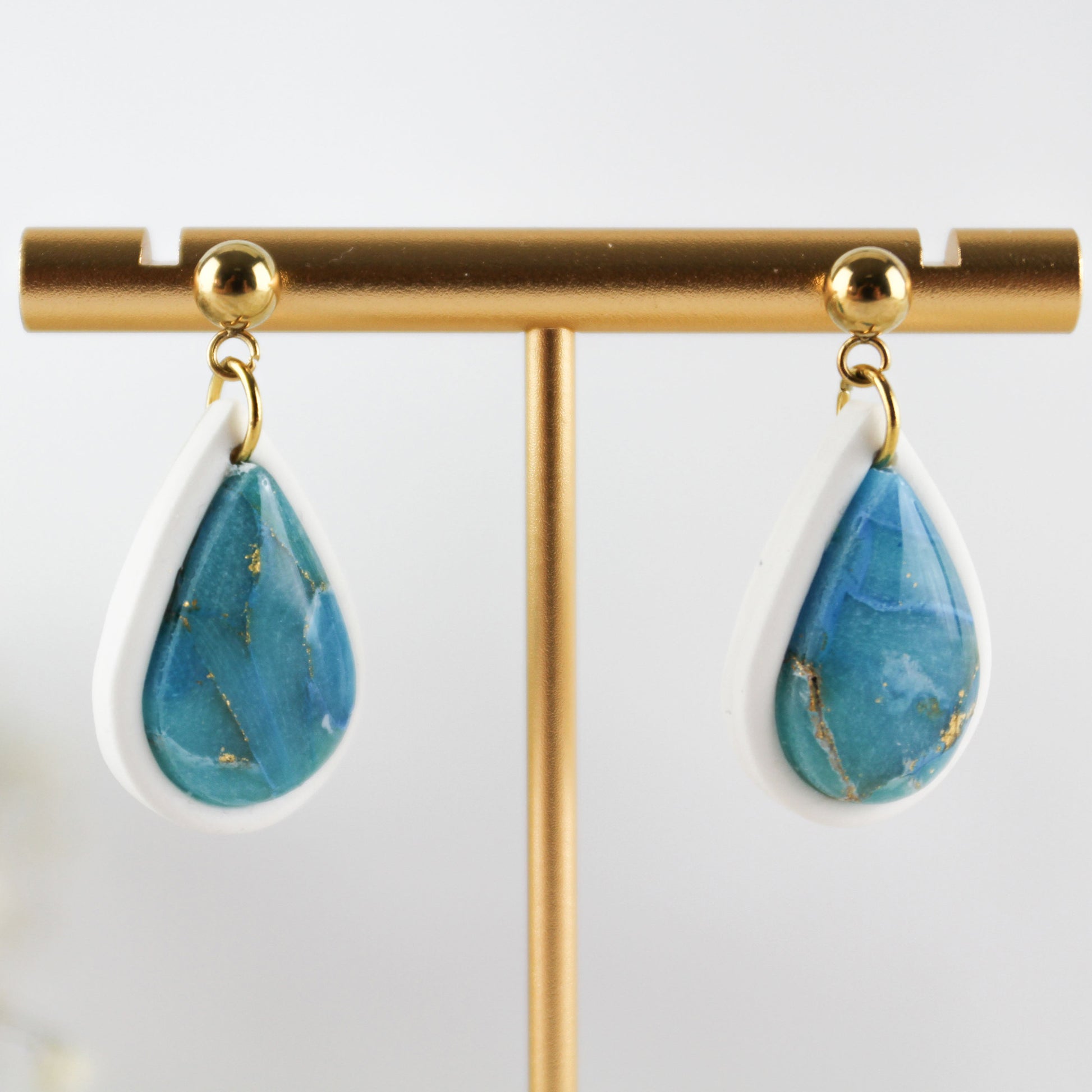 Aqua Marble Glow – Ohrringe