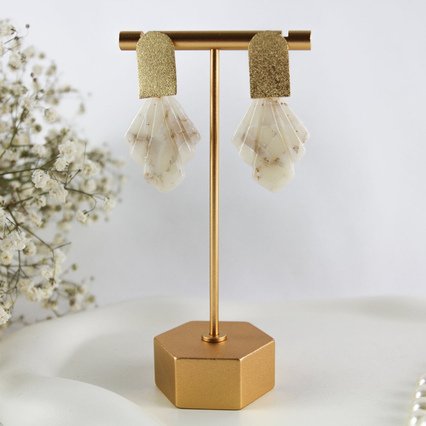 Ivory Geo Bloom – Ohrringe
