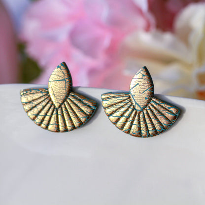 Golden Turquoise Oriental – Türkisfarbene Ornament-Ohrringe