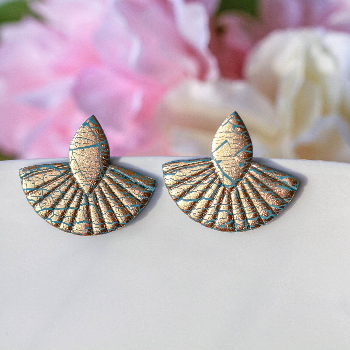 Golden Turquoise Oriental – Türkisfarbene Ornament-Ohrringe