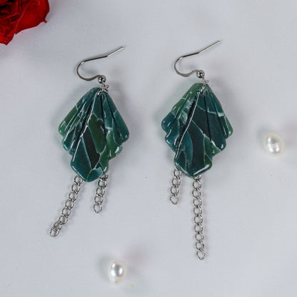 Green Marble Chain – Ohrringe